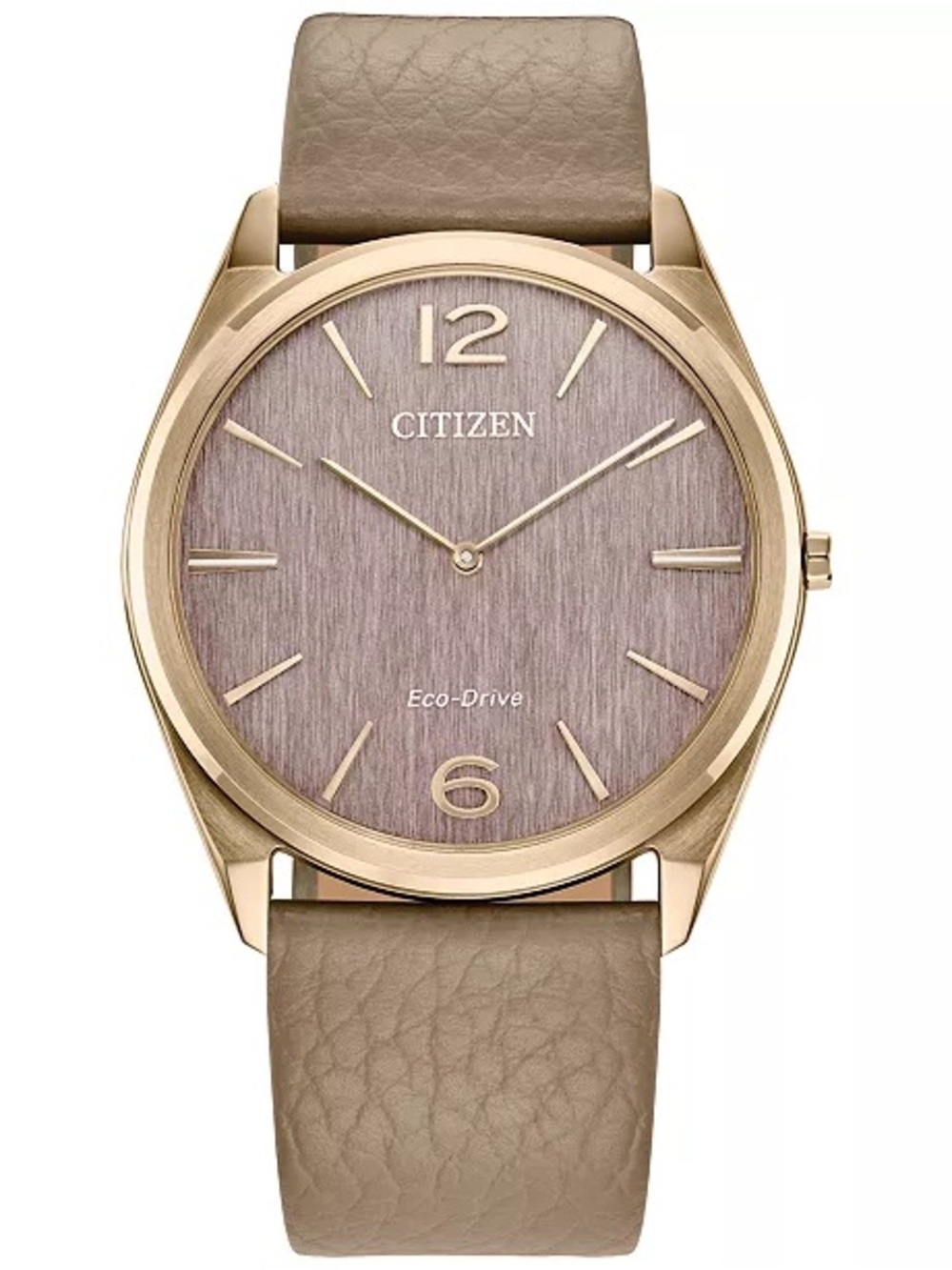 Citizen Rose Gold Case White Leather Strap Watch